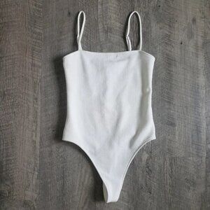 Show Me Your MuMu White Amabella Bodysuit.